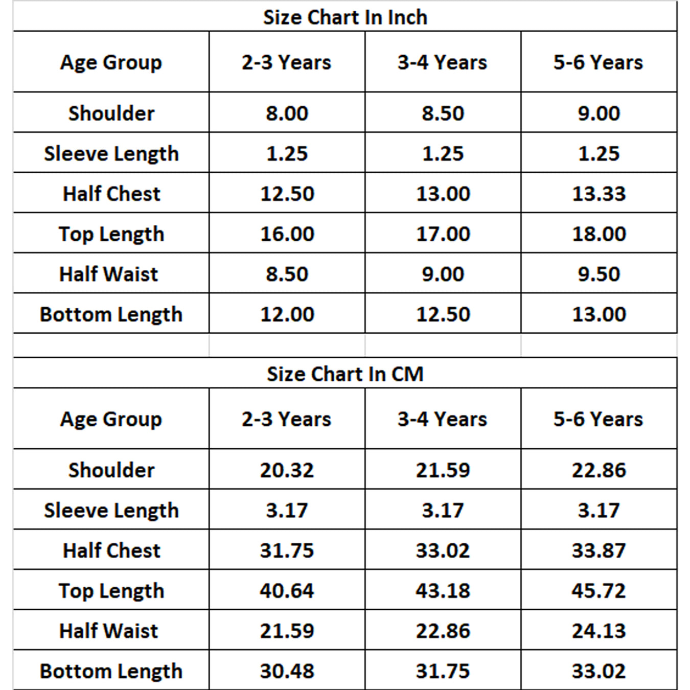size guide
